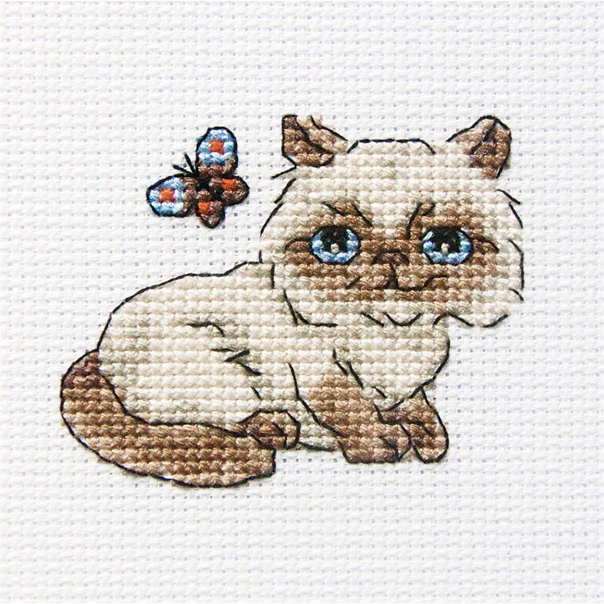 RTO counted Cross Stitch Kit ""Fluffy Baksie"" H229, 8x8 cm, DIY