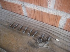 Lot de 8 vis à bois à tête plate fendue vintage ** #9 x 7/8" *** USA