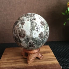 362g Natural fireworks stone ball quartz crystal quartz ball healing md905+base