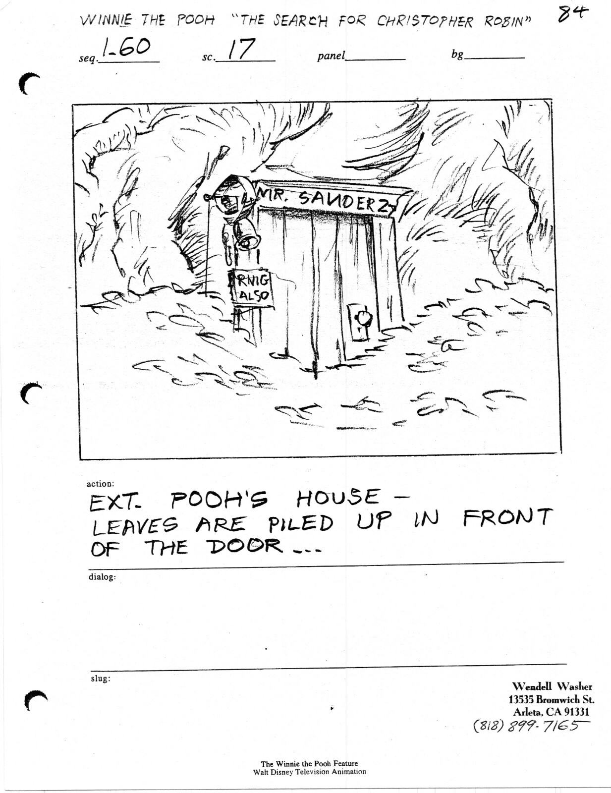 Winnie the Pooh Grand Adventure Disney Production Storyboard Copy LOT 1997 16a