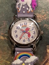 Girls purple unicorn watch