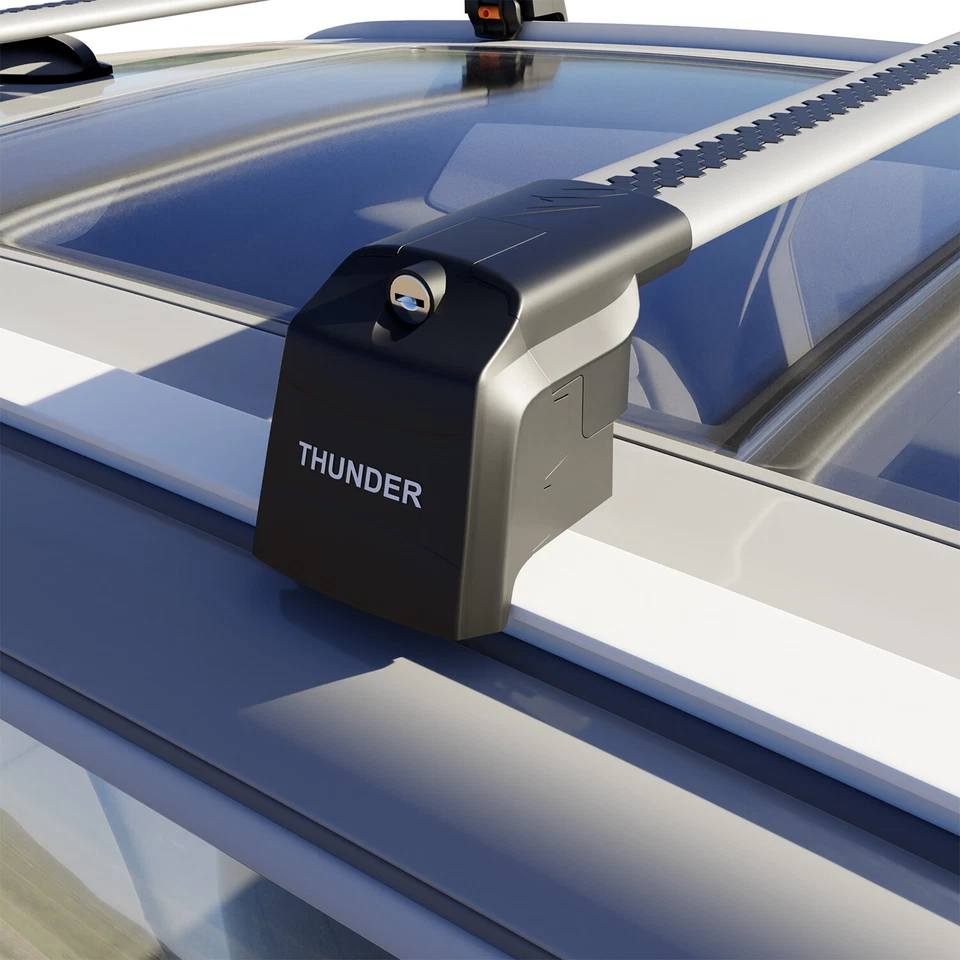 For AUDI A6 Wagon 2005 2010 Grey Aluminium Roof Racks Cross Bars Lockable Foto 2 de 4