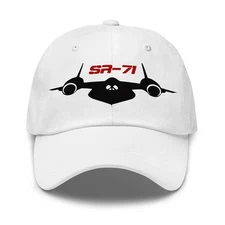 SR-71 Blackbird Front View Dad Hat Adjustable Low Profile Aviation Cap