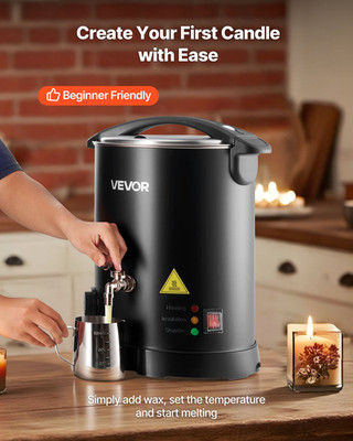 Wax Melter Pot 8.5 Qt for Candle Making w/ Temp Control & Easy Pour Spout