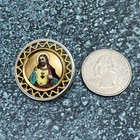 Vintage Sacred Heart Of Jesus Gold-Tone Brooch Pin Made In Czechoslovakia — photo 5