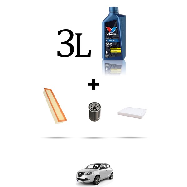 Hoffcar Wartungsset 3 Filter Und 3L ÖL FüR Lancia Ypsilon 1.4 LPG 57KW Ab 201-image