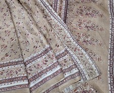 Vintage Silk Saree, 100 Pure Silk Fabric, 5 Yards Ethnic Indian Printed Sari