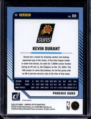 その他 PANINI DONRUSS OPTIC 2024-25 Panini Donruss Optic Kevin Durant #88 Photon Case Hit SSP