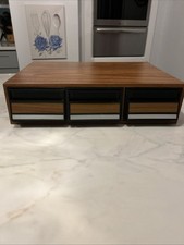 Vintage Cassette Tape Storage 3 Drawer Cabinet 42 Ct Tapes Holder Faux Wood