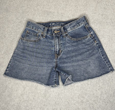 Old Navy Jean Shorts Youth Size 14 Sky High Rise Denim Cut-Off Adjustable Waist