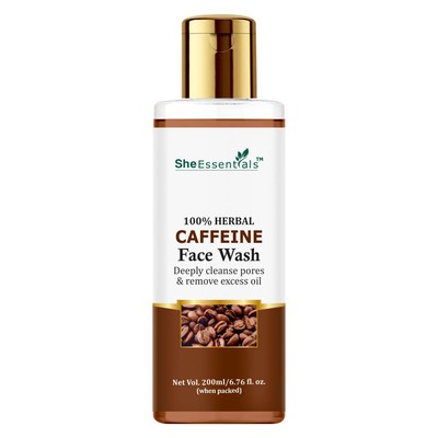 She Essentials Koffein Gesichtswaschgel Spendet Feuchtigkeit Beruhigt 200 ml