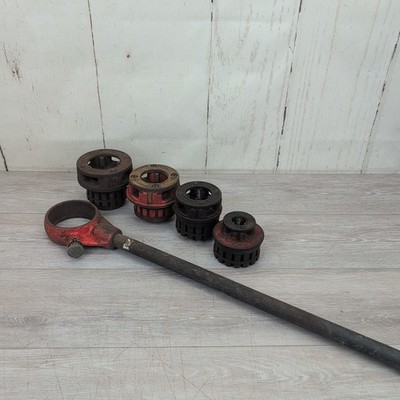 RIDGID D-286 Pipe Threader W/ Handle & 2'', 1.5'', 1.25'' & 1/2'' Dies USA Made 