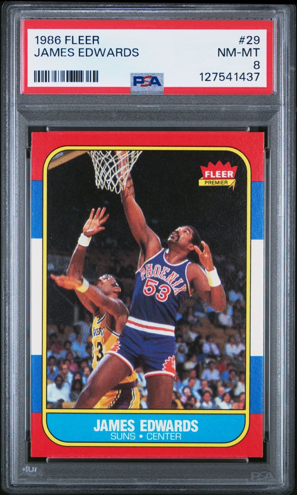 1986 Fleer Basketball JAMES EDWARDS Card #29 - PSA 8 - Well-Centered!