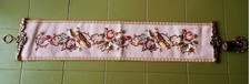 Arazzo PORTA INGRESSO Ricamo a MANO ! LANA Campana BRONZO Vintage antico gobelin