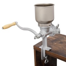 Grain Grinder Hand Cranking Operation Silver Home Use Corn Coffee Wheat Manual