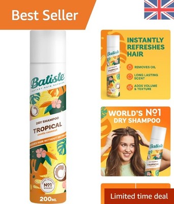 Batiste Tropical Trockenshampoo - 200ml Spray ohne Ausspülen für sofortige Haarauffrischung
