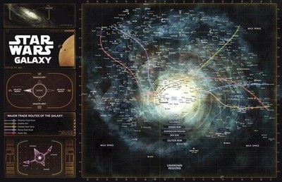 Star Wars Galaxy Map Illustration - Sci-fi Film Pop Art Home Decor Poster Print