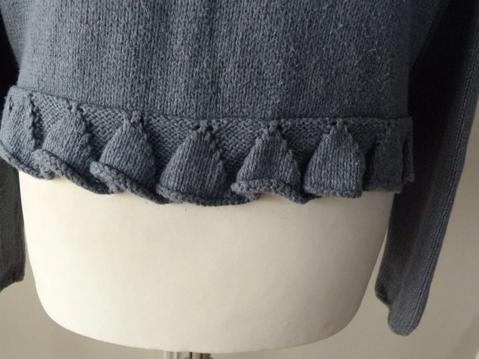 Vintage Dorothy Perkins Blue Cable Knit Cardigan Size 12 - Image 3 of 4