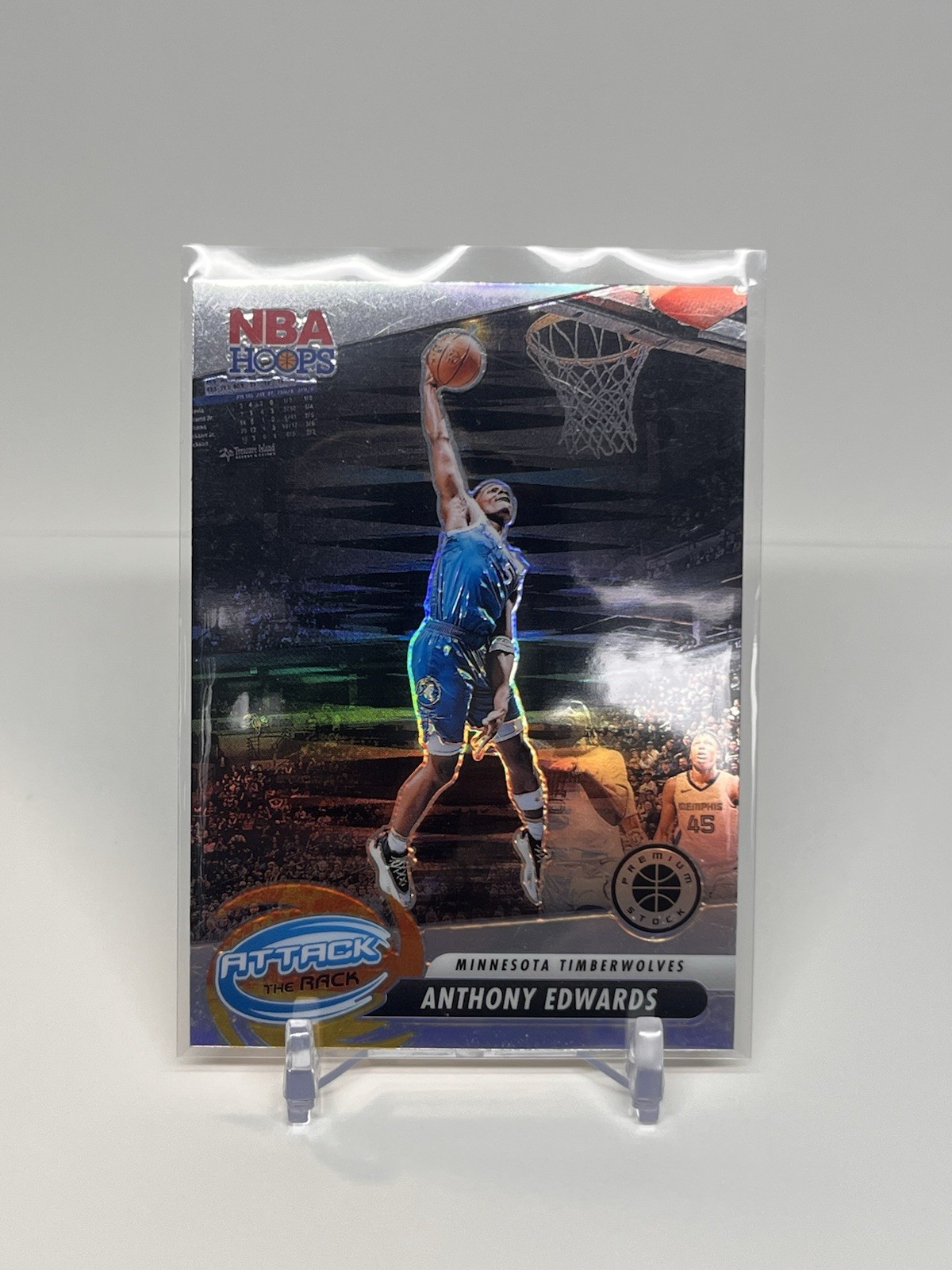 2023-24 Panini Nba Hoops Premium Stock - Attack the Rack Anthony Edwards #7...
