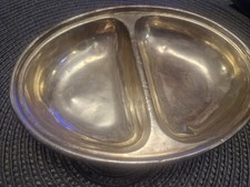 This is a vintage silver-plated 2 compartment serving dish Pinder Sheffield