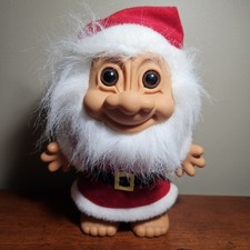 Large 8" Inches Christmas RUSS TROLL Doll Holiday Santa Claus Smiley Vintage