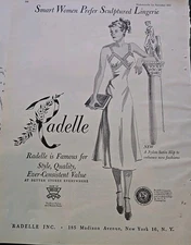 1947 Smart Womens Radelle Nylon Satin Slip Sculptured Lingerie Vintage ad 