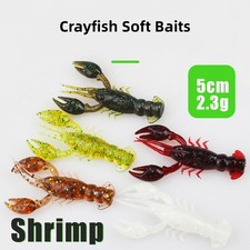 50Pcs Fishing Crayfish Soft Baits Bionic Fishing Lures Swimbait Bass 5cm/2.3g