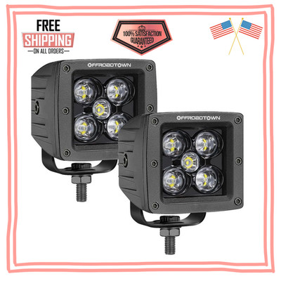 OFFROADTOWN 2PCS 3-Inch 100W CREE LED Cube Lights for Off-Road Vehicles