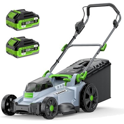 Akku Rasenmäher, 40 V, 43 cm Schnittbreite, 2 x 20 V, Mulch, 50 L Korb, 6 Stufen