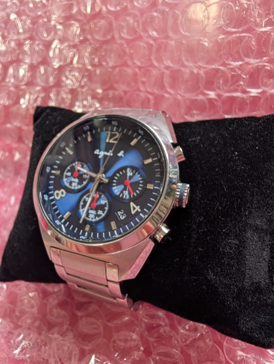 agnis.b. VD53 トリプルカレンダー腕時計 インディゴ | eBay