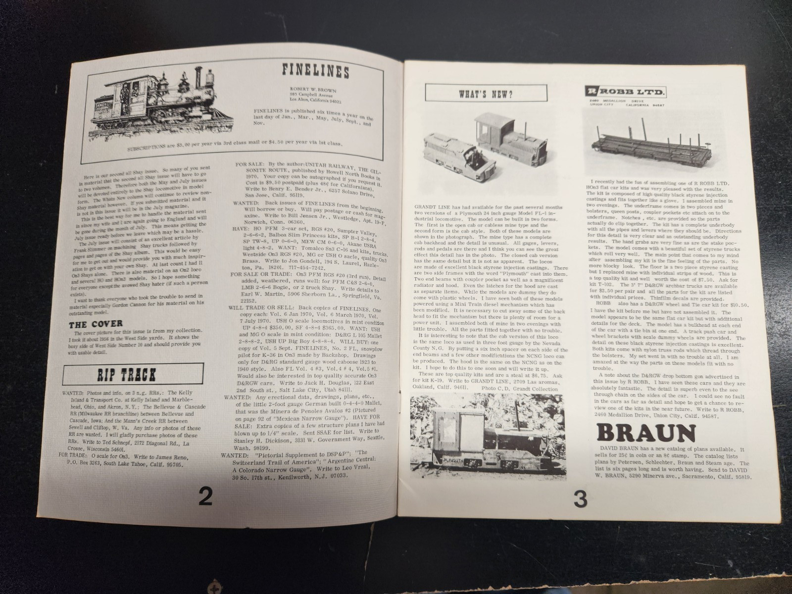 Vintage 4 Issues 1972 (1-4)  Finelines Model Railroad Magazine