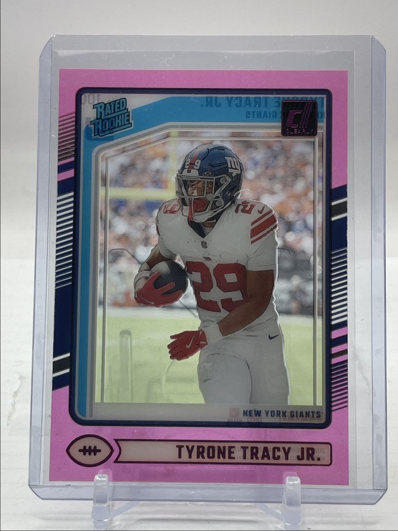 TYRONE TRACY JR. 2024 CLEARLY DONRUSS RATED ROOKIE PINK GIANTS RC Q4656