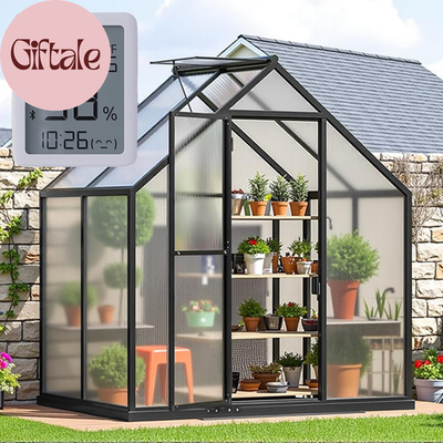 #ad 6x4FT Walk In Greenhouse Aluminum Outdoor Plant House with Vent Window $286.25