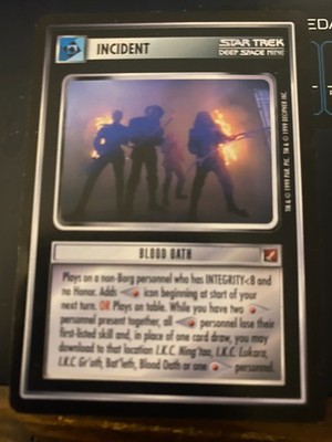 Star Trek CCG 1E Blaze of Glory BLOOD OATH Card NEVER PLAYED