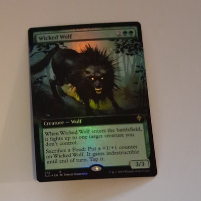 Wicked Wolf Extended Art Foil NM MTG Throne of Eldraine Magic the Gathering