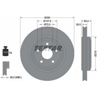2X Textar 92282003 Bremsscheibe FüR Jeep Grand Cherokee VAN WK WK2