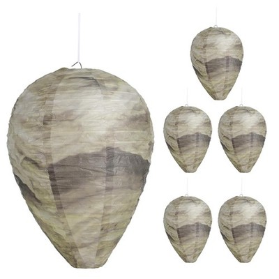 KALKAL 6 Pcs Fake Wasp Nest, More Realistic Wasp Nest Decoy Outdoor Hanging for