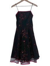 Vintage Y2K Steppin Out Small Embroidered Sequined Mesh Formal Dress Whimsigoth