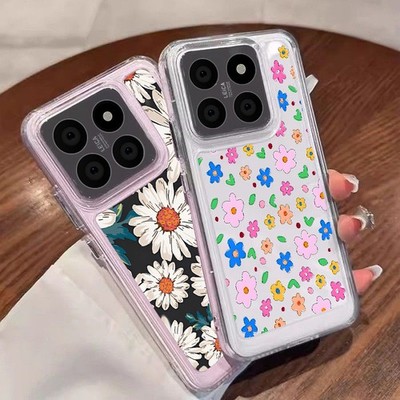 Hülle für Xiaomi Redmi Note 14 13 12 11 Pro 14C Mi 14T 13T Handy Blumen-TPU-Case