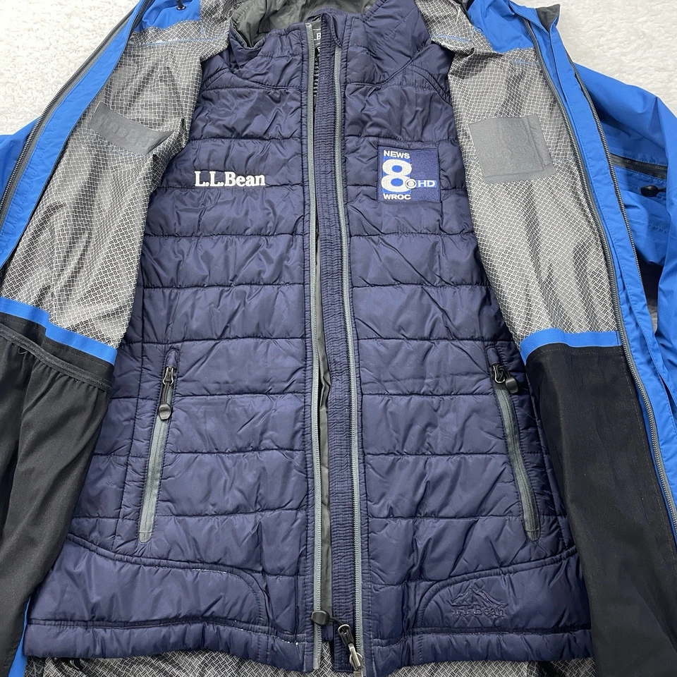 LL Bean Jacket Adult Medium Blue 3 In 1 Puffer Men Zip Up News 8 WROC 291630 - Image 2 of 4