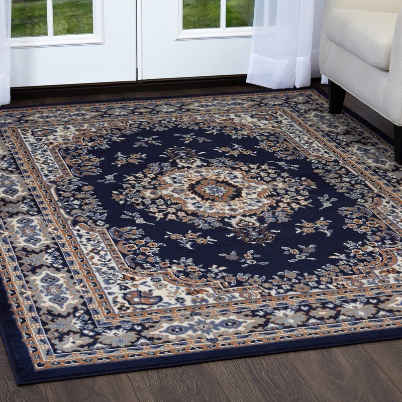 Persien NAVY BLUE AREA RUG 6 X 8 ORIENTAL CARPET 69 - ACTUAL 5' 2"  x  7' 4"