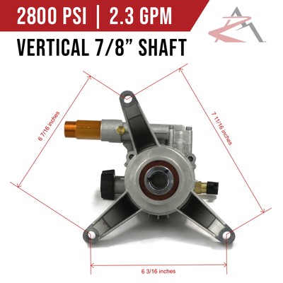 The ROP Shop 7/8 Shaft 2800 PSI Vertical PRESSURE WASHER Pump For Ryobi Ry803001 090079398