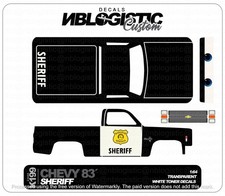 '83 CHEVY SILVERADO Custom WaterSlide Decal for hot wheels 1/64 a1