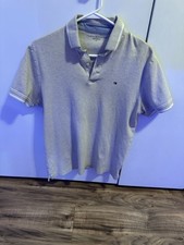 Tommy Hilfiger Men's Beige Polo Shirt Classic Fit Short Sleeve Medium