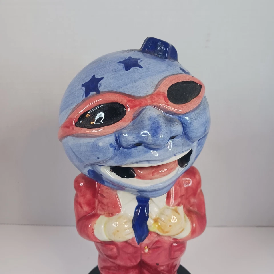 复古 10 英寸星球好莱坞陶瓷地球头像雕像花瓶 — 第 4/4 张图片