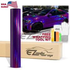 Holographic Purple Rainbow Neo Chrome Car Vinyl Wrap Air Bubble Free Sticker