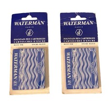 Waterman Fountain Pen Ink Cartridge Florida Blue 52002 2-Pack Of 8 Refills VTG