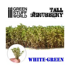 Green Stuff World Terrain Tall Shrubbery - White Green New