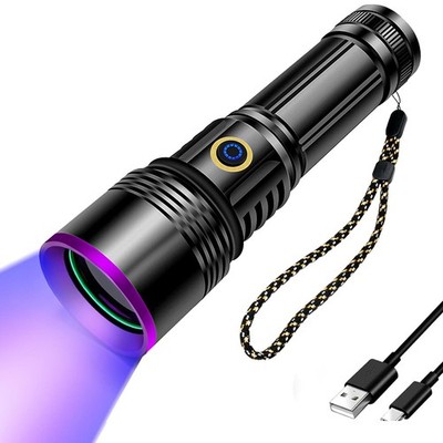 UV Flashlight Rechargeable 20W, 365nm UV Light High Power Black Light Flashli...