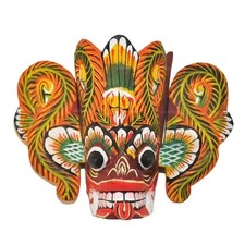 Sri Lankan Wooden Mask Traditional Maru Devil Home Decor Hanging Mask Size 10"